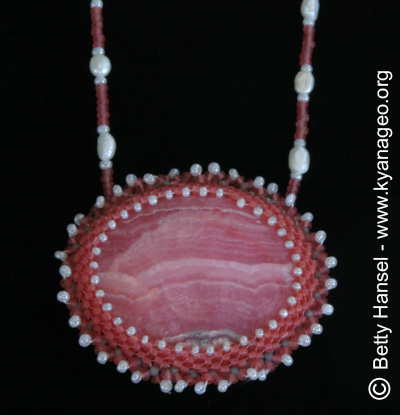 necklace with banded Rhodochrosite