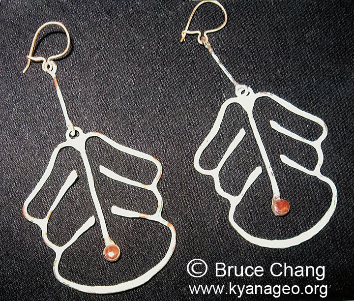 copper wire earrings with enamel